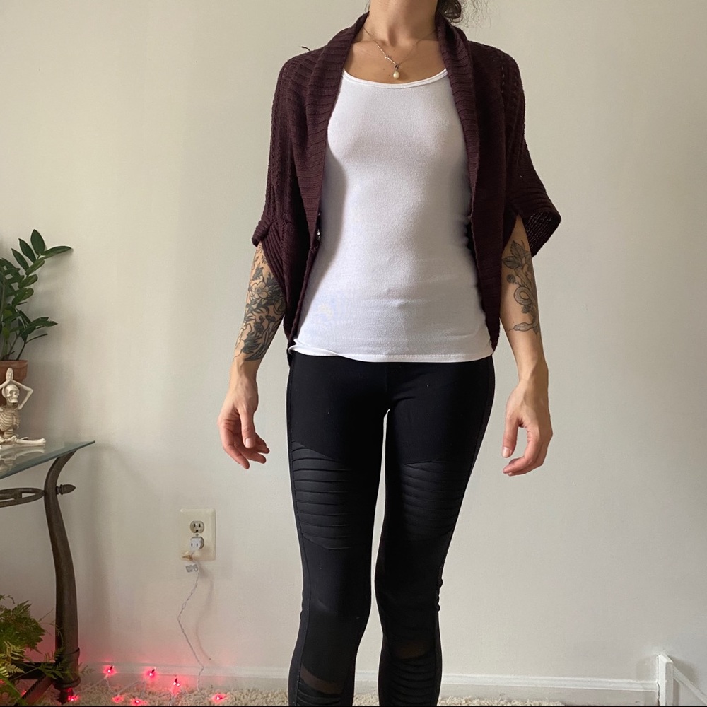 Purple Shawl Cardigan